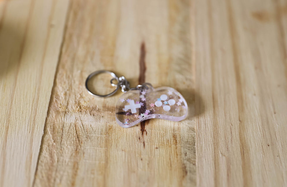 Miniature : Porte clés Retro Gaming Transparent Lunaire- Résine