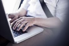 Typing on Laptop