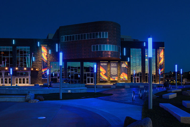 AL4616 Modern Architectural Statement made with Sternberg Rialta Color Changing Light Towe