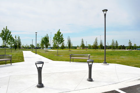 AL6004 Architectural Commerical Outdoor Lighting with Sternberg Solana SL360 Bollards and 