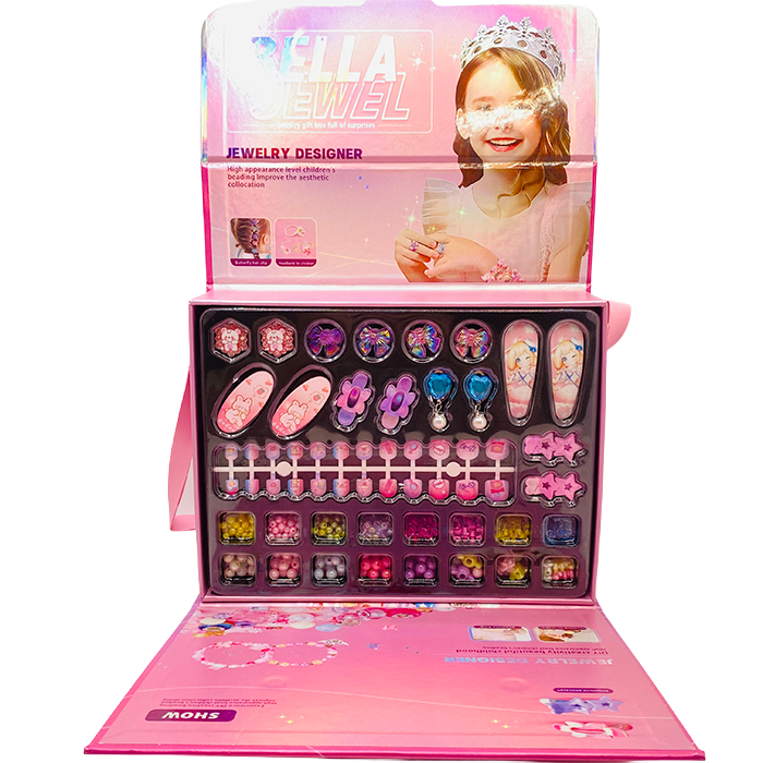 Kit bijoux DIY enfant fille coffret créatif fabrication bracelets colliers avec accessoires colorés