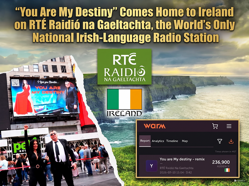 “You Are My Destiny” Comes Home to Ireland — Zanna Records Wins Unsolicited Airplay on RTÉ Raidió na Gaeltachta, the World’s Only National Irish-Language Radio Station