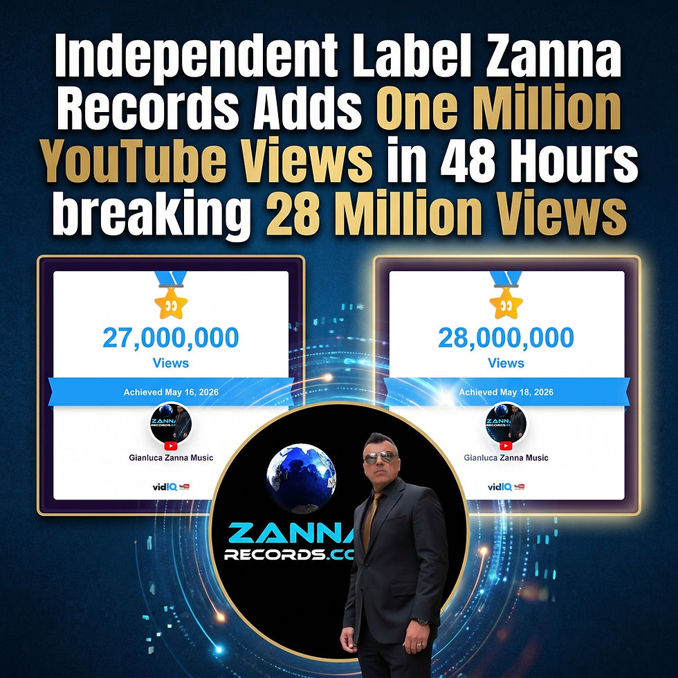 Independent Label Zanna Records Adds One Million YouTube Views in 48 Hours breaking 28 Million Views