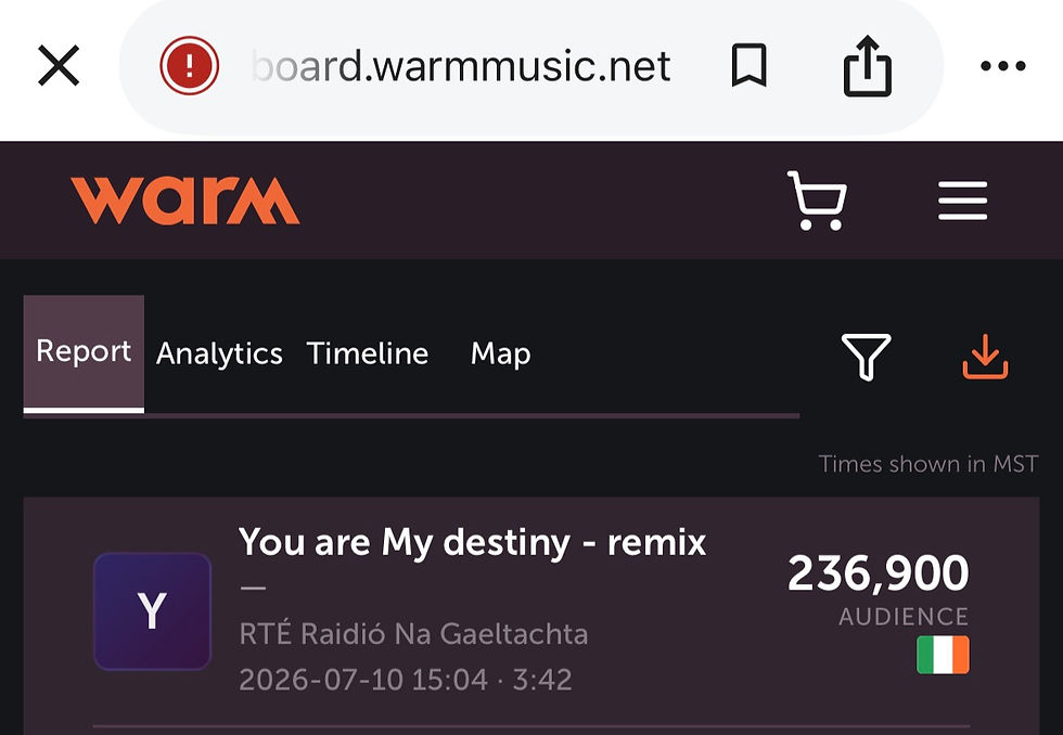 RTÉ Raidió na Gaeltachta plays You Are My Destiny