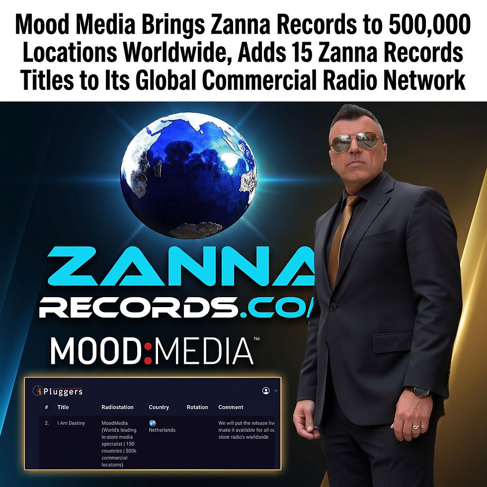 Mood Media Brings 15 Zanna Records Hit Songs to 500,000 Locations Worldwide