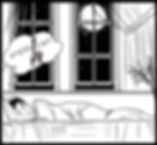 Young Gianluca in Boarding School dormitory dreaming one day to come to America - Image from the Comic "The Adventures of Mr Zanna" available all over the world on Amazon