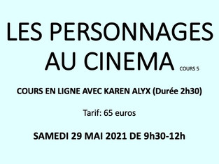 LES PERSONNAGES AU CINEMA cours en ligne 5