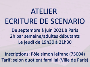 ATELIER ECRITURE DE SCENARIO