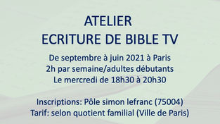 ATELIER ECRITURE D'UNE BIBLE DE SERIE TV