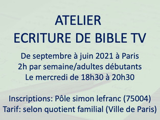 ATELIER ECRITURE D'UNE BIBLE DE SERIE TV