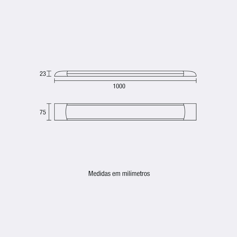 Miniatura: Luminária LED Slim 100cm 36W 2800lm - 3.000K