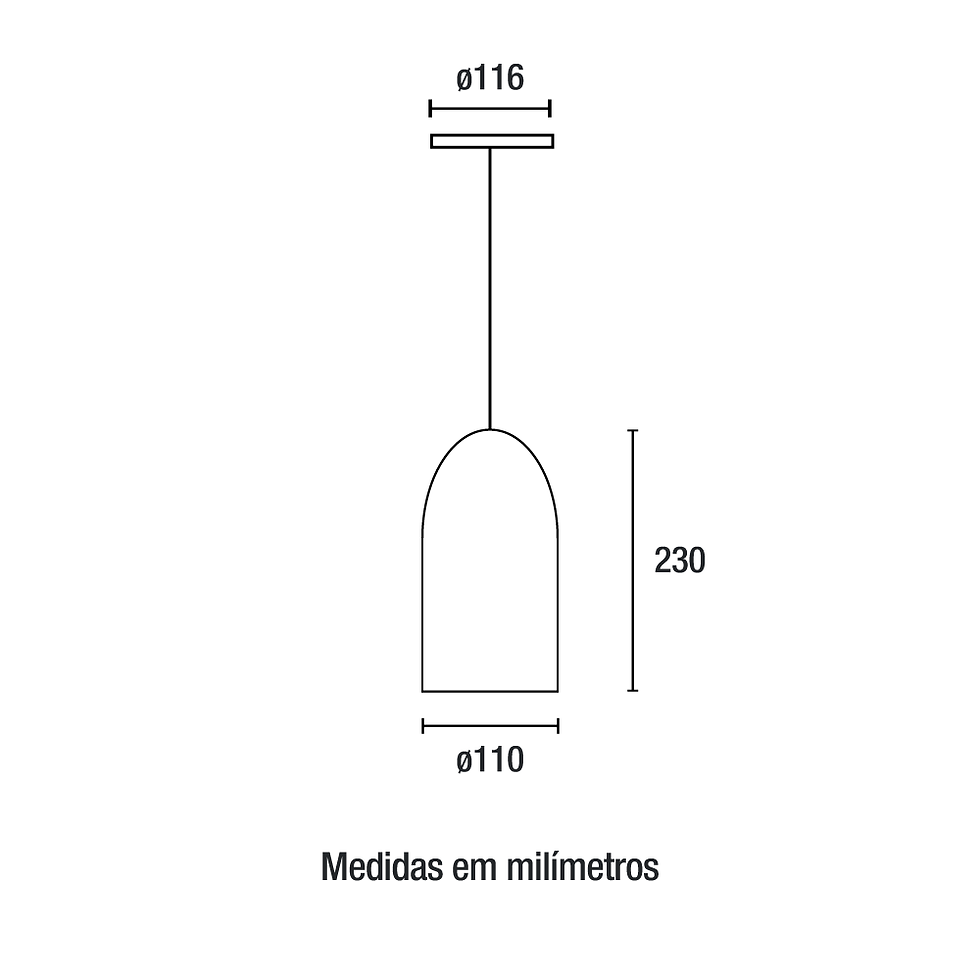 Miniatura: Pendente Otto Alumínio - Preto Liso