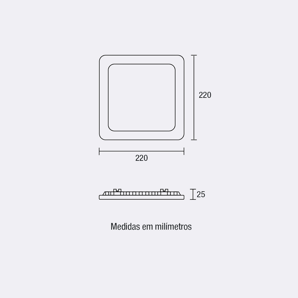 Miniatura: Painel LED Play ABS Embutir Quadrado 18W Bivolt 6.500K - Branco