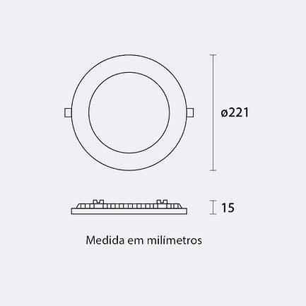 Miniatura: Painel LED Slim Embutir Redondo 18W - Branco - 4.100K