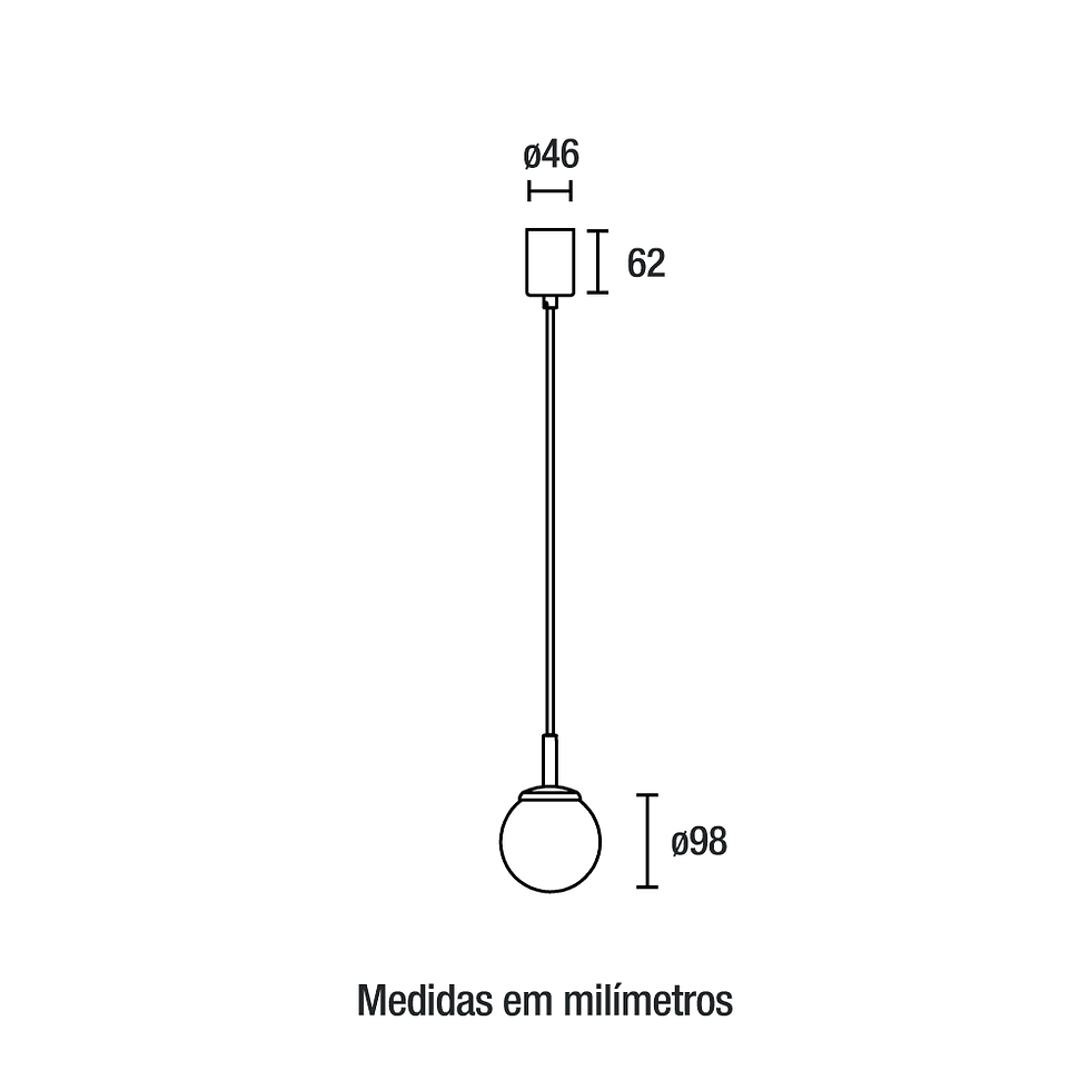 Miniatura: Pendente Macadâmia - Preto liso