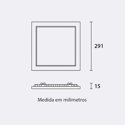 Miniatura: Painel LED Embutir Quadrado Alumínio 24W - Branco - 4.100K