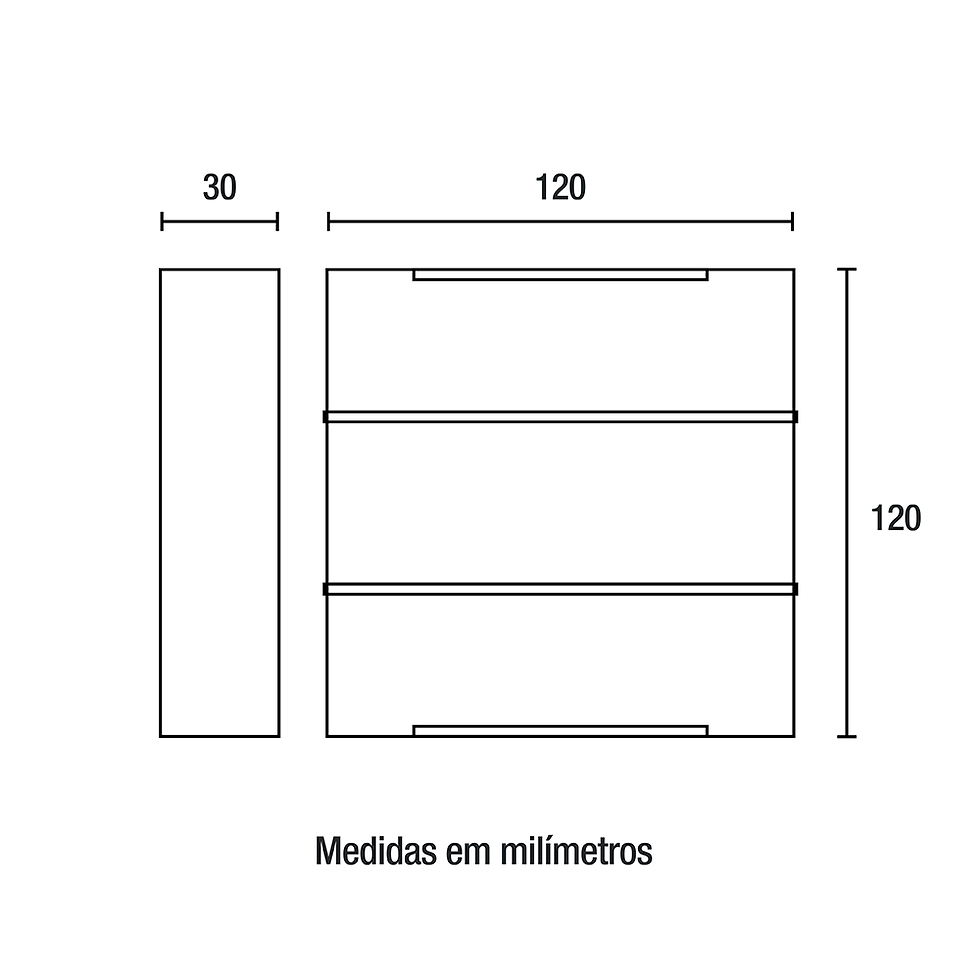 Miniatura: Arandela LED Clean Aletada 6W 3.000K - Branco
