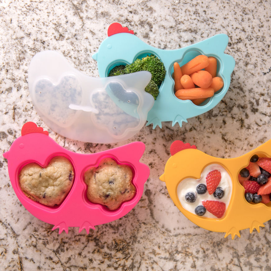 Thumbnail: Innobaby silicone chicken steamer with lid - Pink
