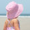 Thumbnail: Bucket Sun Protection Hat - Light Pink Stripe