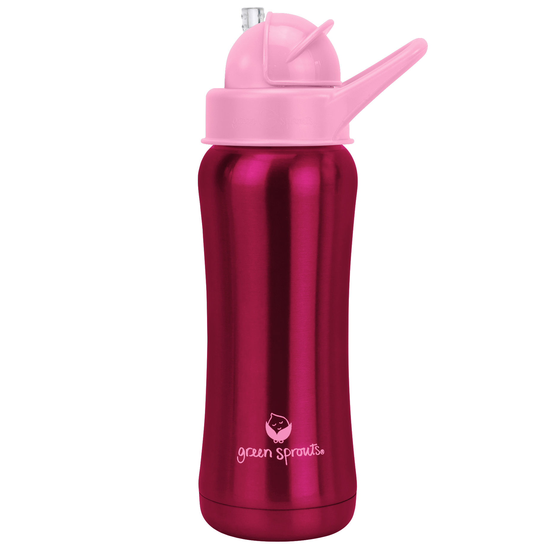 Sprout ware® straw bottle made from plants and stainless steel - Pink