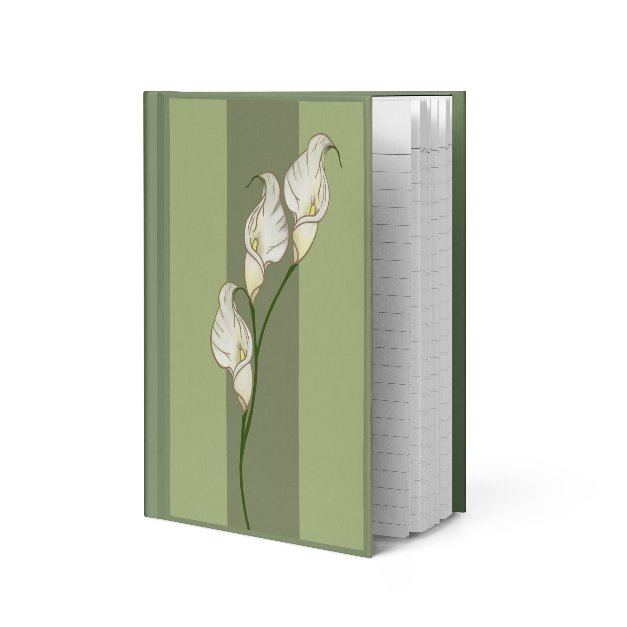 Calla Lily Hardcover Journal Matte - Green