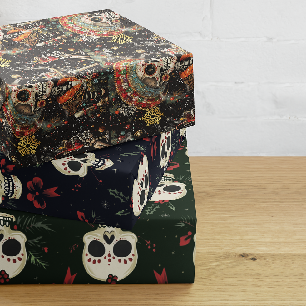 Day of the Dead Christmas Celebration Wrapping Paper Sheets