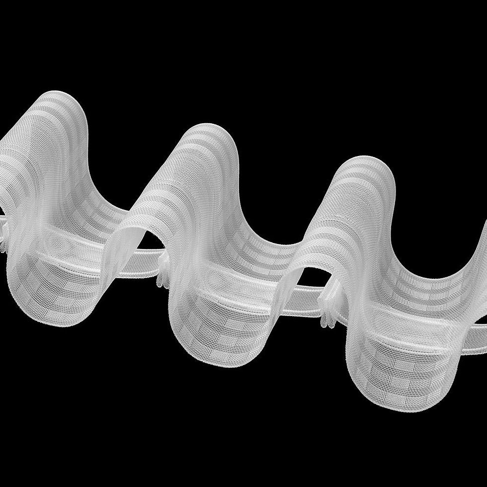 Riasiaca stuha VLNA 100mm - riasenie 1:2,1 na záclony a závesy