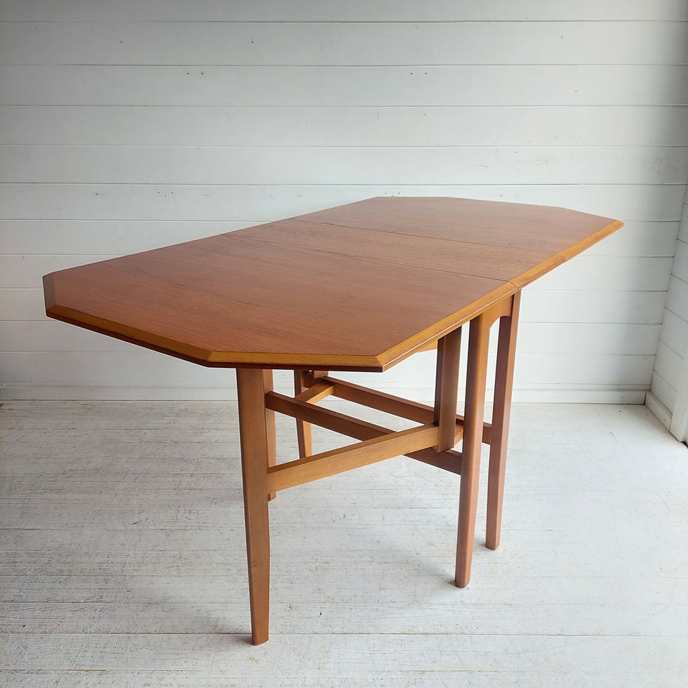 Thumbnail: Mid Century Teak Gateleg Danish Style Dining Table 60s