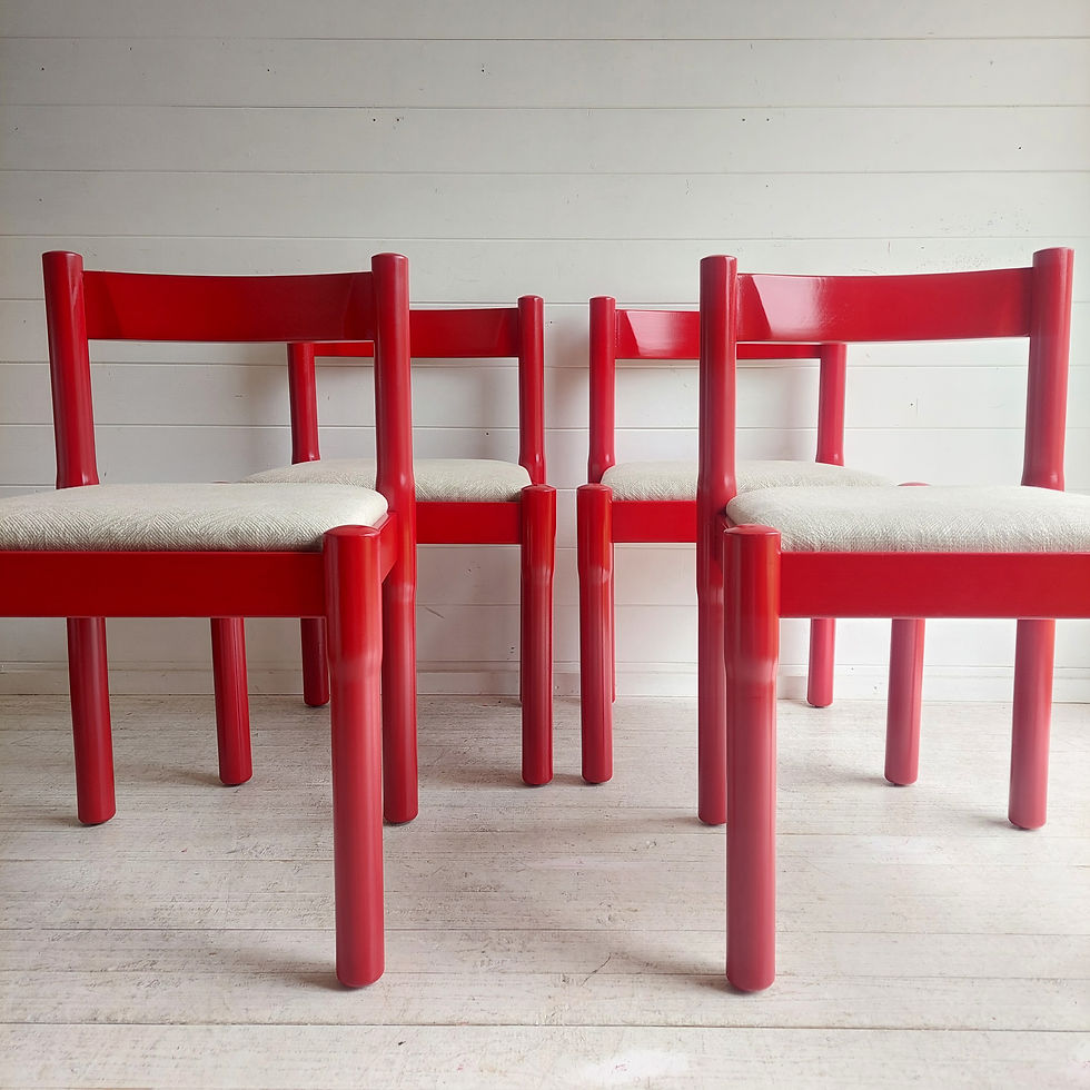 Thumbnail: 4 Mid century 'Carimate' Dining Chairs Vico Magistretti Italy 60s