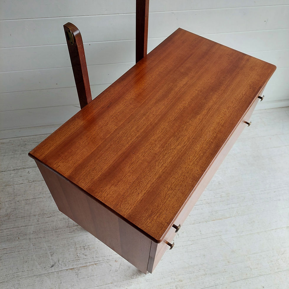 Thumbnail: Mid Century Teak Chest Of Drawers With Mirror 60s