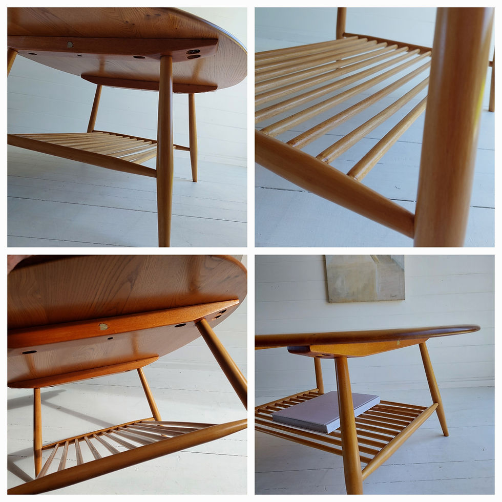 Thumbnail: Mid Century Ercol 454 Oval Coffee Table 60s