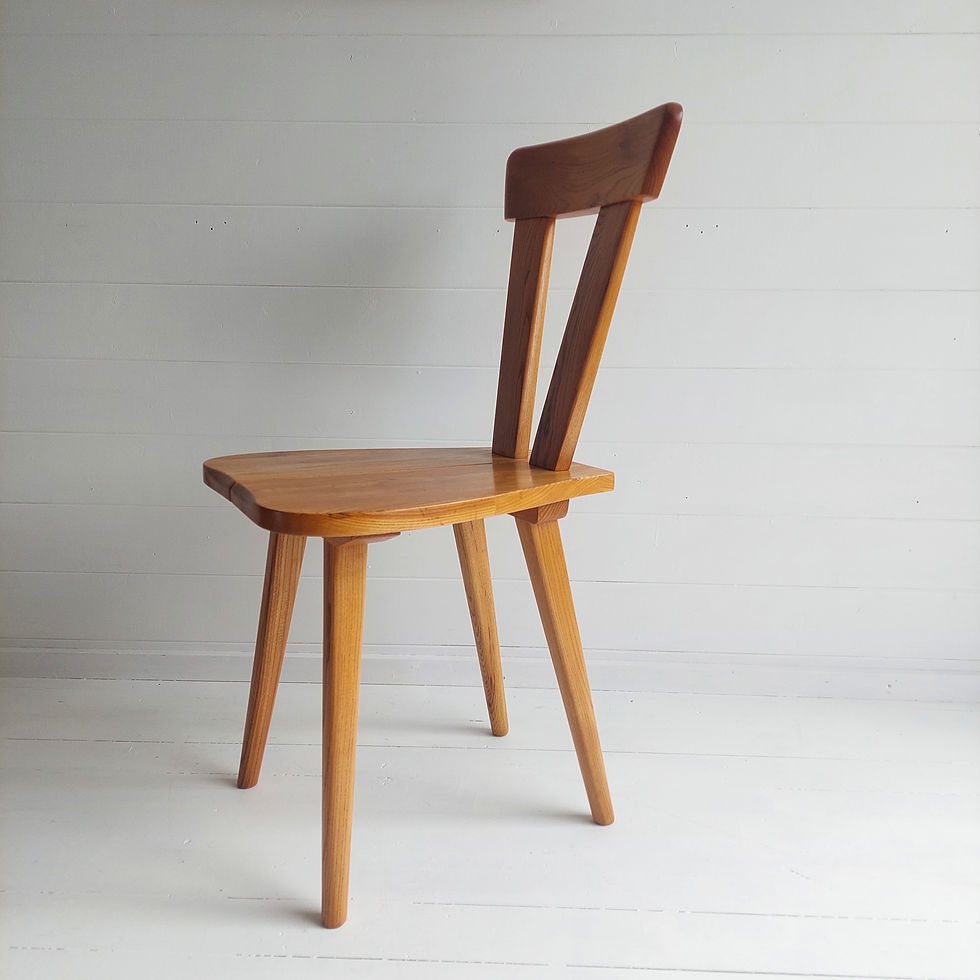 Thumbnail: Mid Century Zydel Pine Dining Chair, Poland 40s