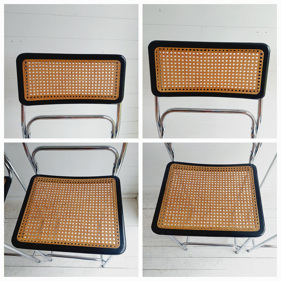 Thumbnail: Mid Century Cesca inspired Chrome & Cane Bar stools 70s