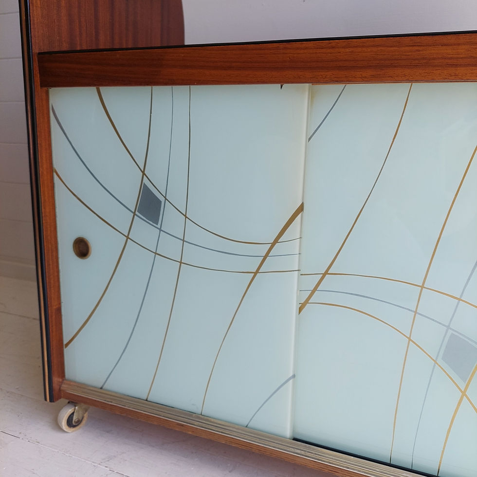 Thumbnail: Art Deco Cocktail Drinks Trolley  Cabinet 40s