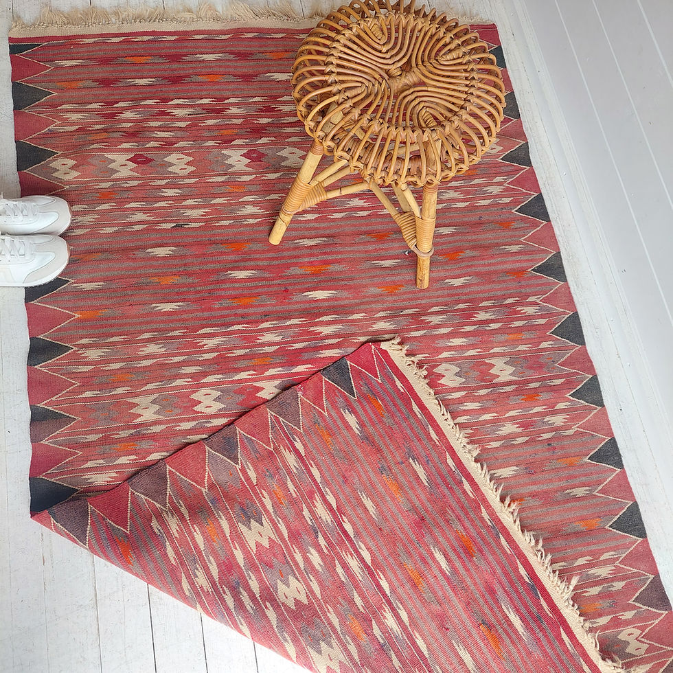 Thumbnail: Vintage Mid Century Turkish Kilim Rug 206x127cm