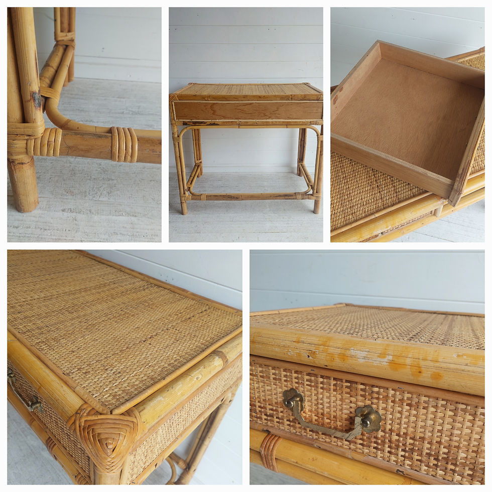 Thumbnail: Mid Century Bamboo Dressing Table Desk 70s