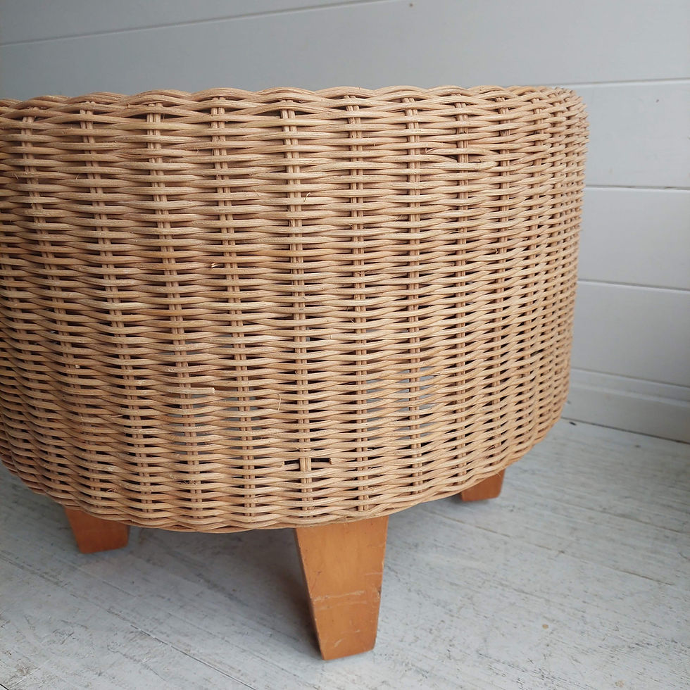 Thumbnail: Vintage Ikea Wicker footstools side tables 90s