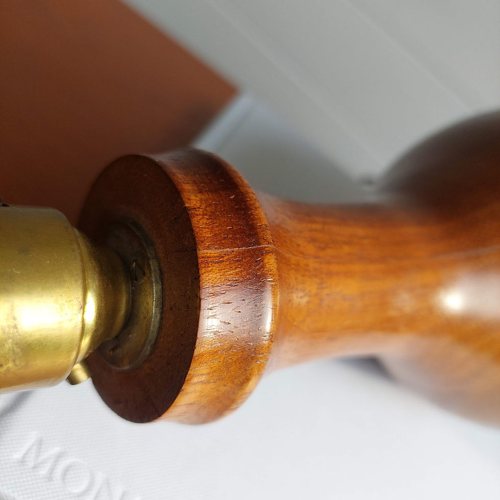 Thumbnail: Mid Century Teak Marquetry Table Lamp Base 60s