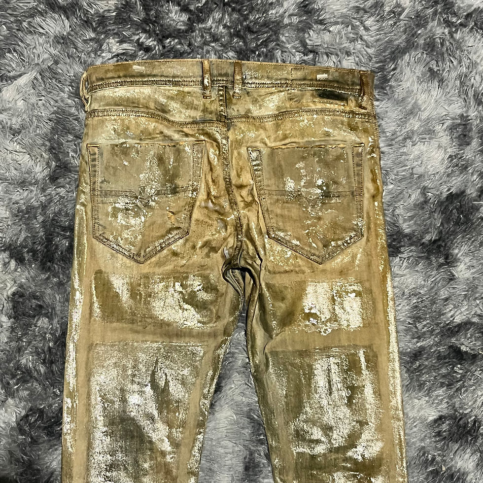 Thumbnail: Mudwashed And Hand Waxed Skinny Denim