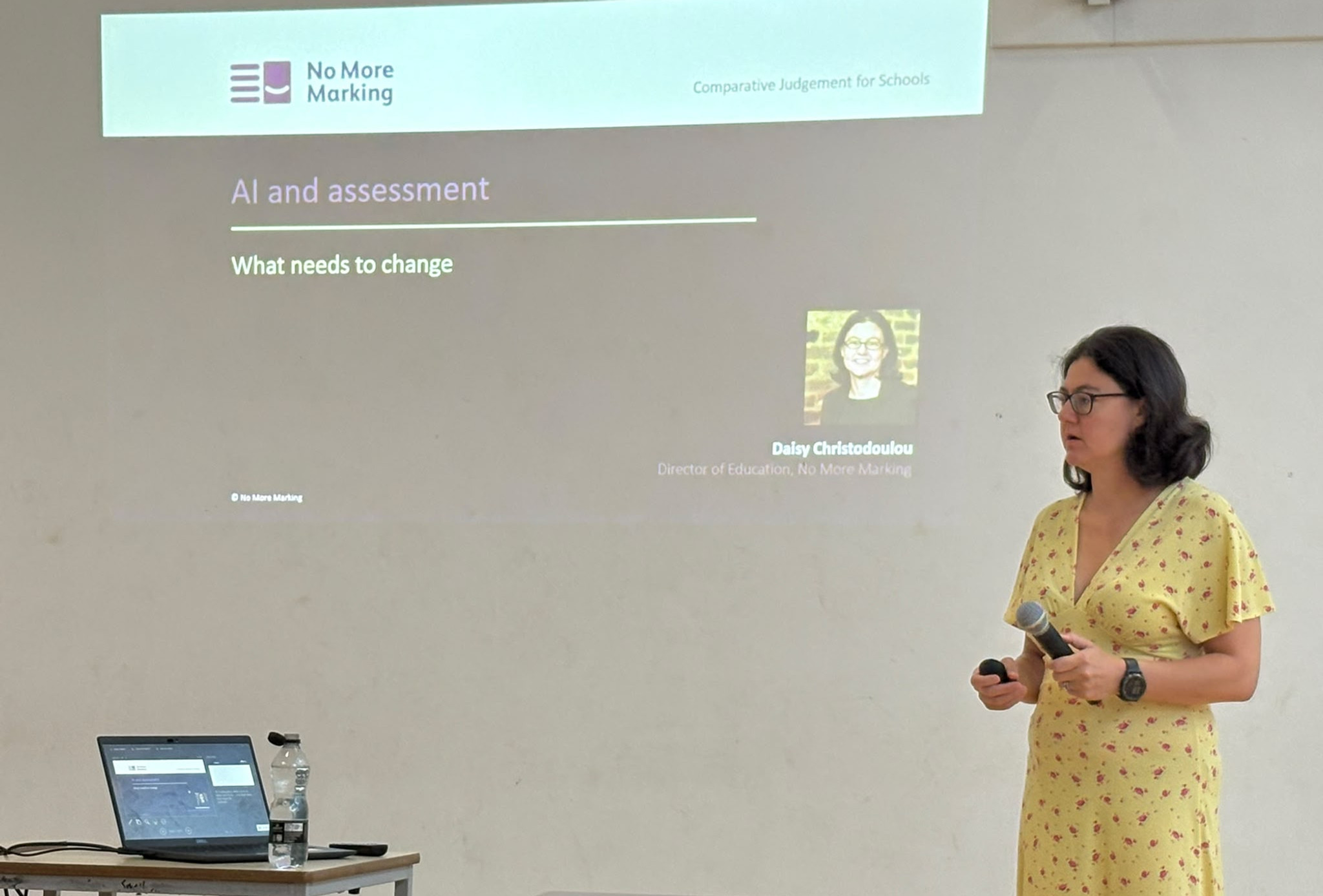 Daisy Christodoulou presenting her talk