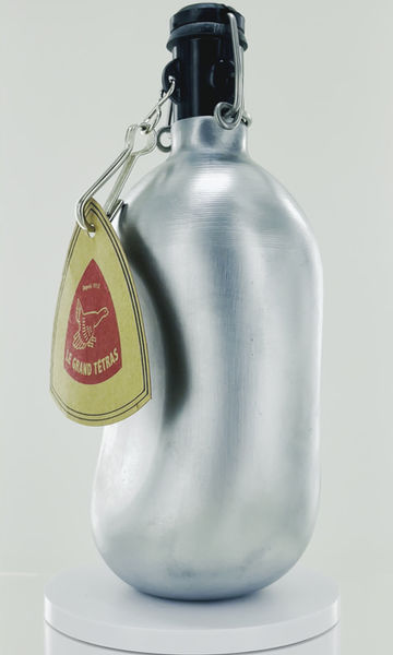 Miniature : GOURDE CONCAVE POLIE  METAL - 1 LITRE -  EN ALUMINIUM RECYCLE