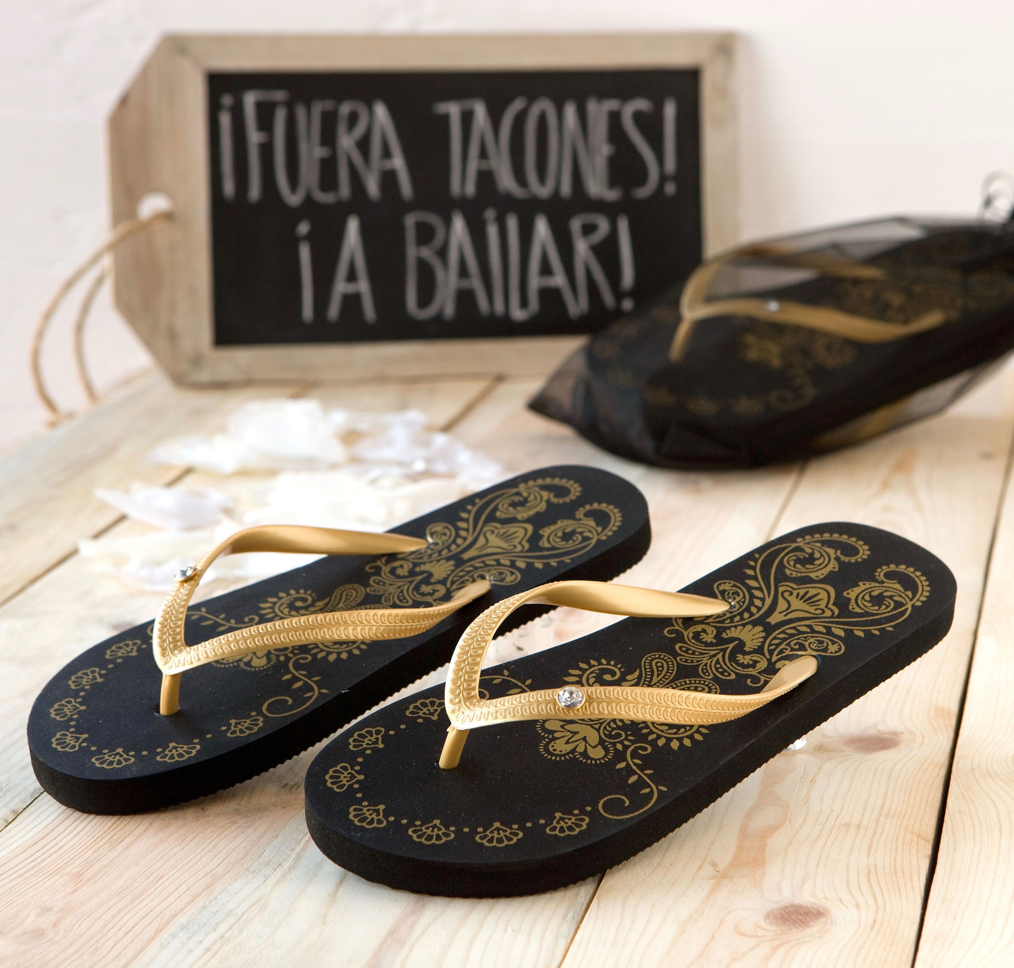 Black & Gold Flip-Flops