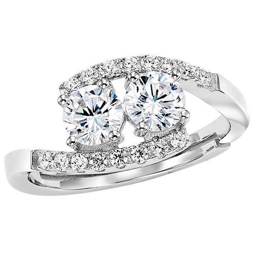 Sterling Silver 2-Stone Ring