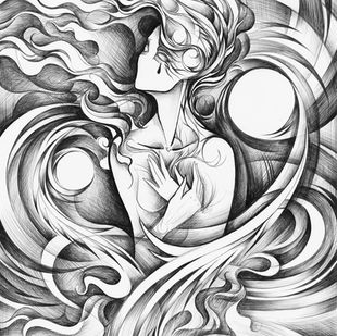 Surreal expresionist graphic artwork, dark art