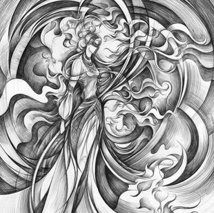Surreal expresionist graphic artwork, dark art