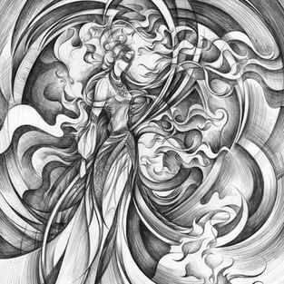 Surreal expresionist graphic artwork, dark art