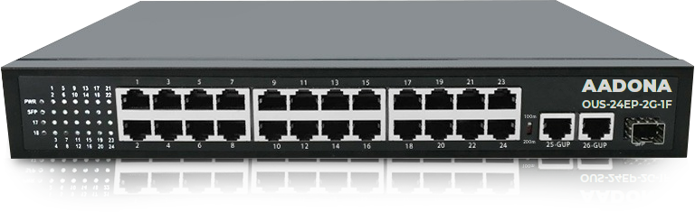 AADONA ORION OUS-24EP-2G-1F offers advanced IP surveillance with clear images and scalable solutions