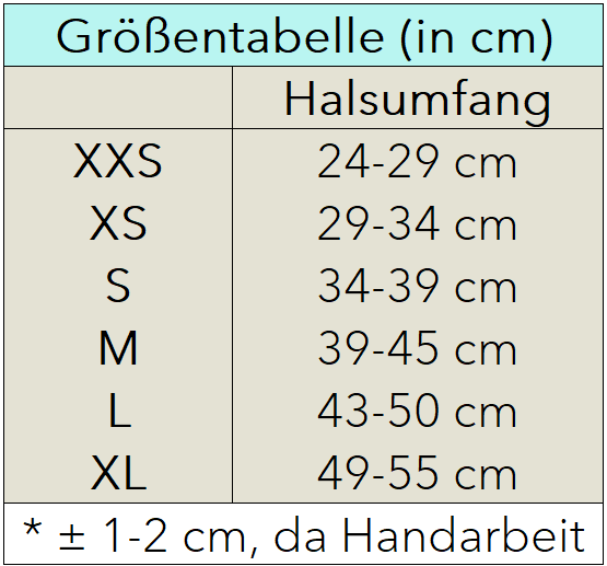 Größentabelle Halsband
