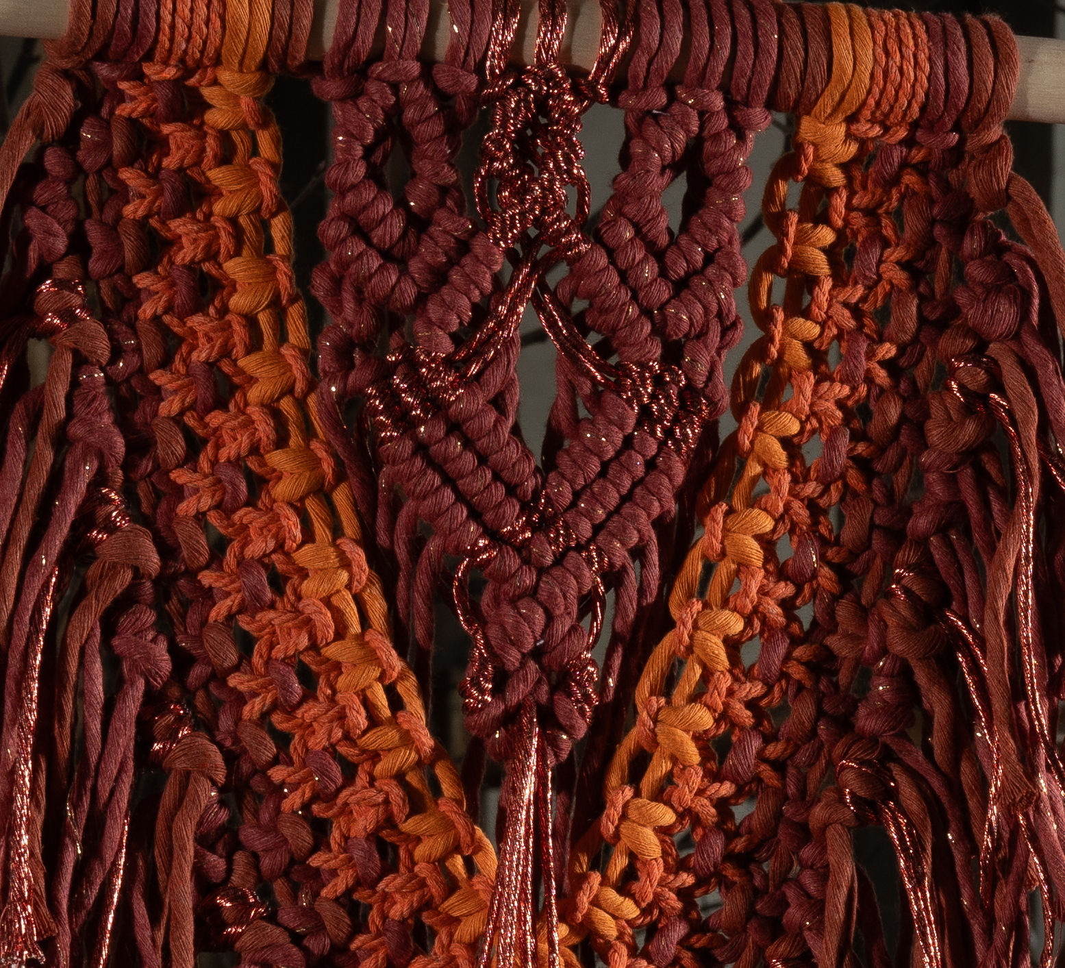 Bronze Light is a beautiful and richly coloured wall hanging by Lake District Artist Karen Morgan.