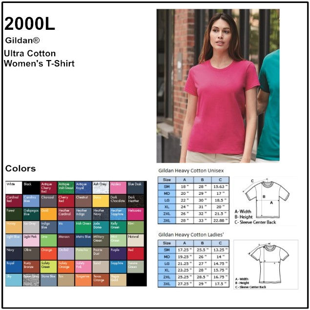 Personalize -Gildan 2000L - Set of 6